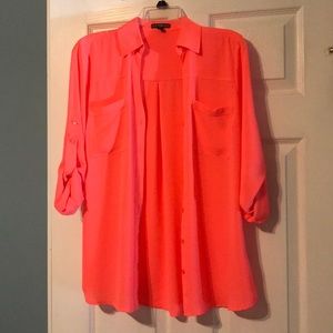 Neon coral button down, excellent condition